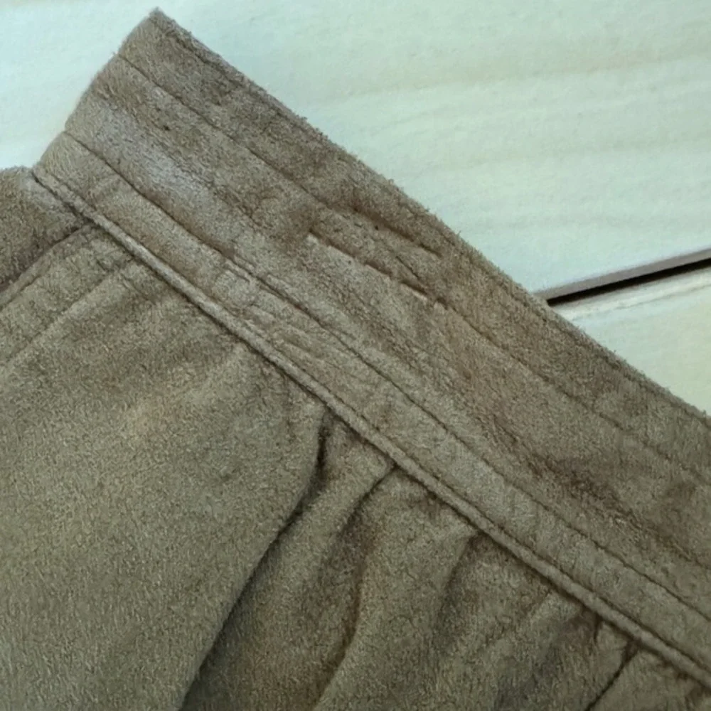 VTG Ultrasuede Faux Suede Midi Skirt Brown Sz 8 Cottage Boho Festival Stagecoach
